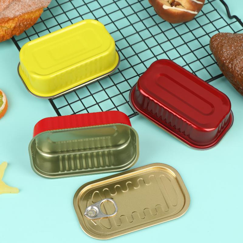 Food Storage Metal Box - 2Pcs Rectangular Mini Sealed Metal Tin