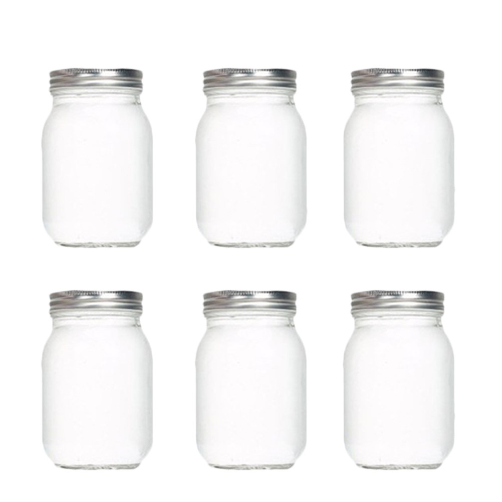 Food Storage Kitchen - 6Pcs Transparent Round Glass Jars with
