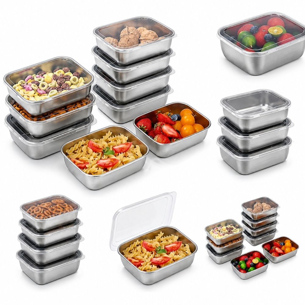 Food Storage Metal Box - 6PCS Stainless Steel Food Storage Containers