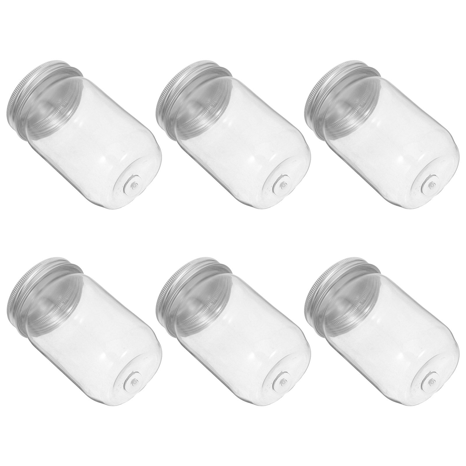 Food Storage Kitchen - 6Pcs Clear Plastic Mason Jars with