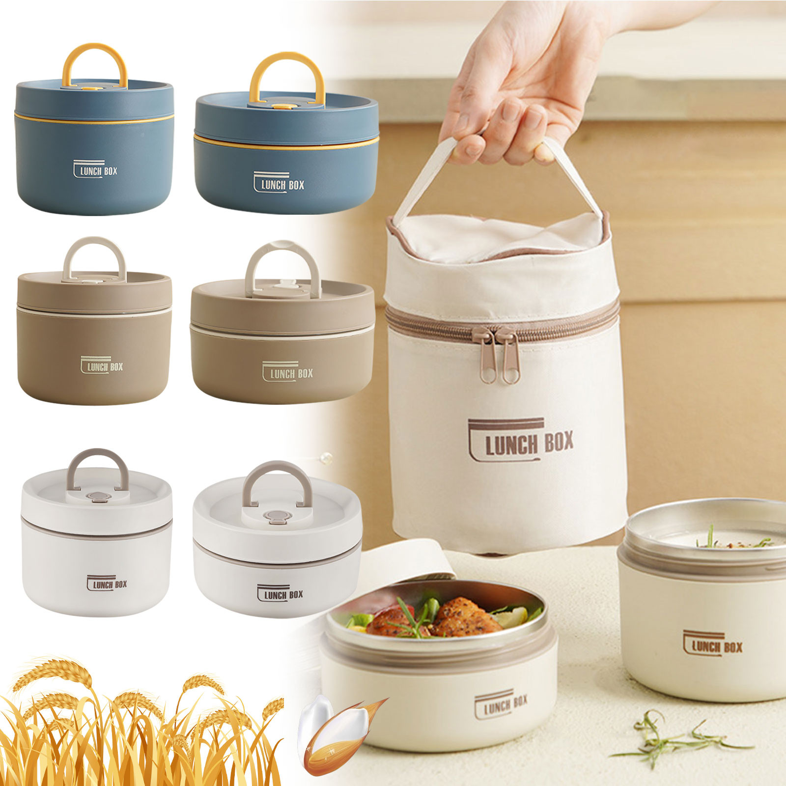 Food Storage Metal Box - Thermal Lunch Box Stainless Steel Insulated