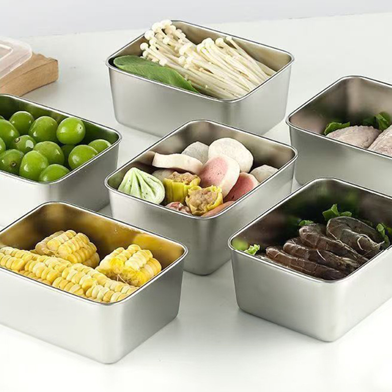 Food Storage Metal Box - 6-Piece Stainless Steel Food Storage Containers