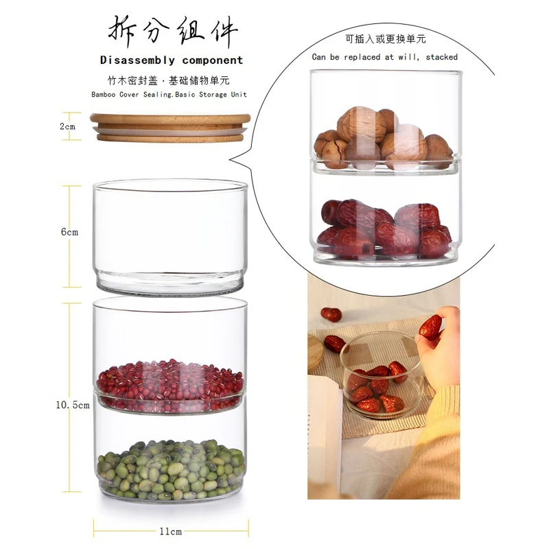 New1200 Ml 3-layer Glass Can K - Food Storage Glass Container Set review and price