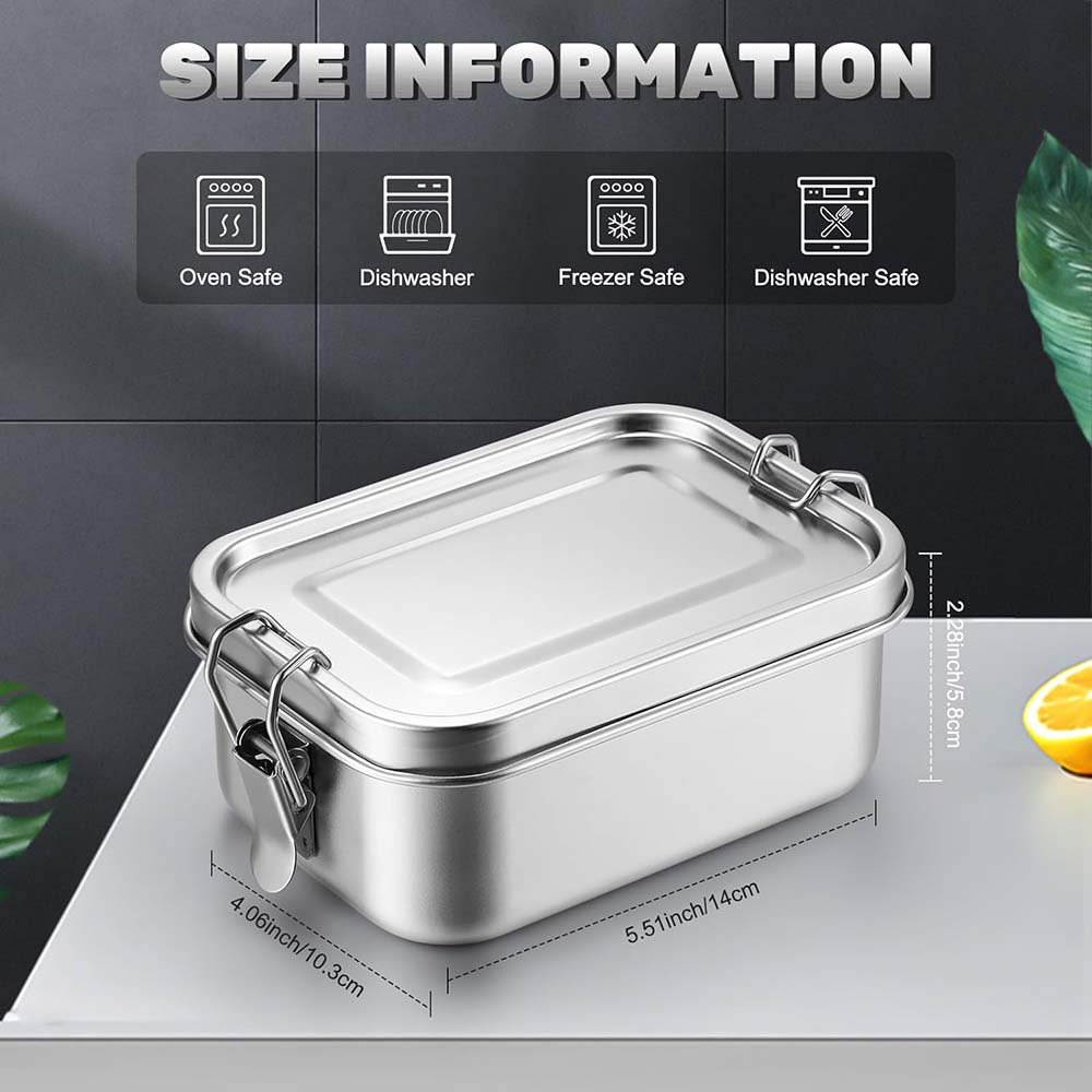 4Pcs Stainless Steel Bento Box - Food Storage Metal Box review and price