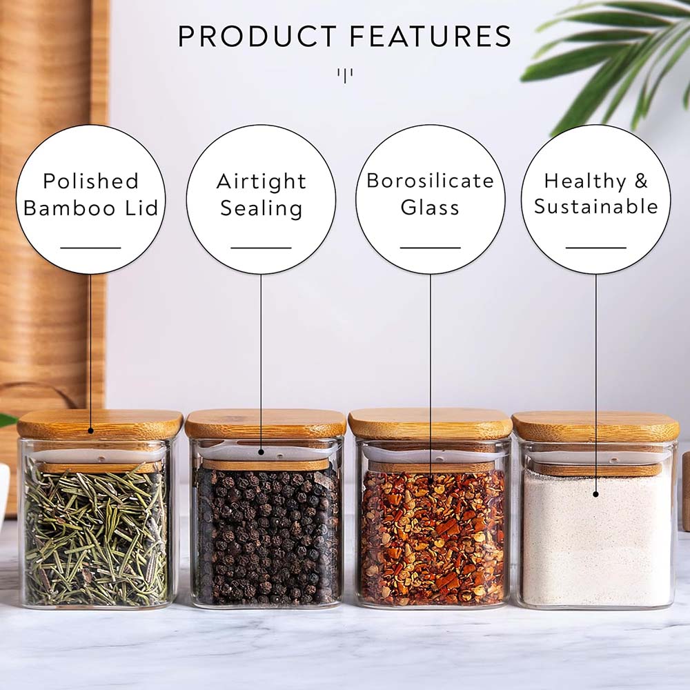 5oz Glass Jars Set with Spice  - Food Storage Glass Container Set review and price