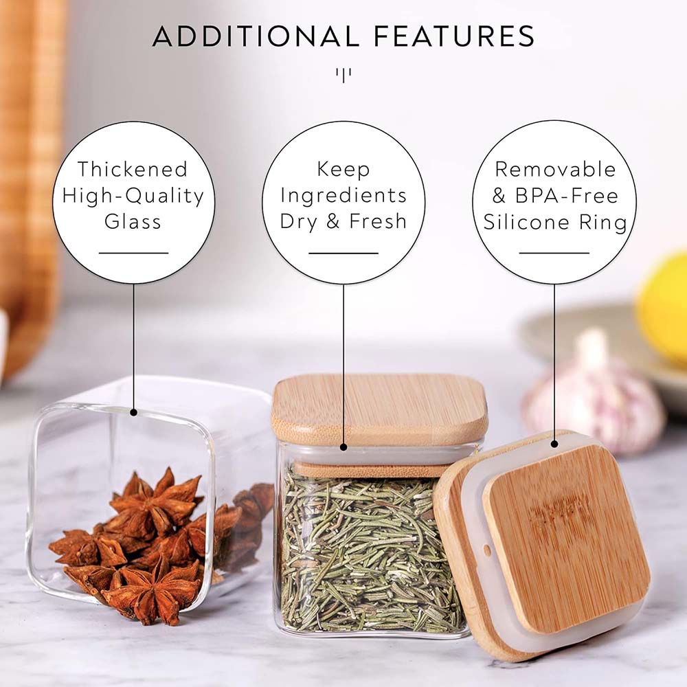 5oz Glass Jars Set with Spice  - Food Storage Glass Container Set review and price