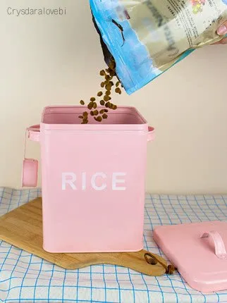 Pink White Kitchen Bathroom La - Food Storage Metal Box review and price