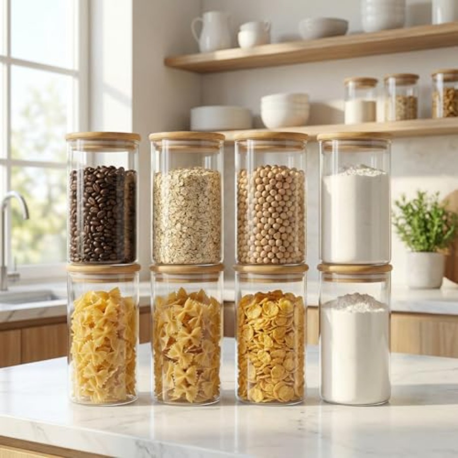 Glass Jars with Bamboo Lids 28 - Food Storage Glass Container Set review and price
