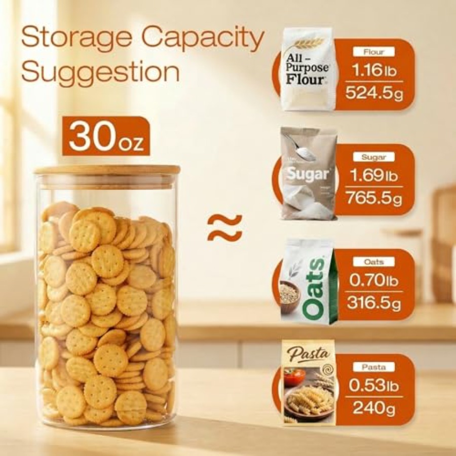 Glass Jars with Bamboo Lids 28 - Food Storage Glass Container Set review and price