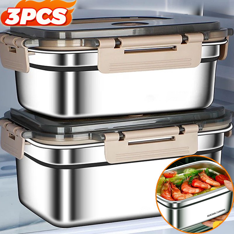 Large Capacity Bento Box  Stai - Food Storage Metal Box review and price