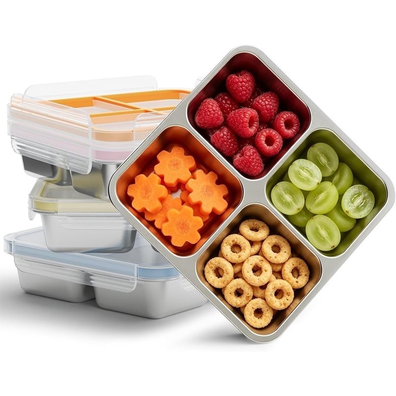 GIGI 4Pack Stainless Steel Sna - Food Storage Metal Box review and price