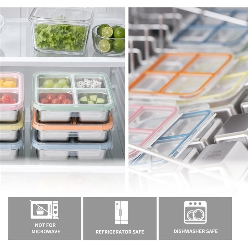 GIGI 4Pack Stainless Steel Sna - Food Storage Metal Box review and price