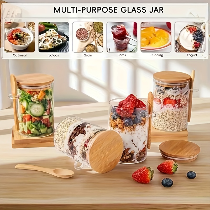1/2/4/8Pcs Oatmeal Glass Cup S - Food Storage Glass Container Set review and price