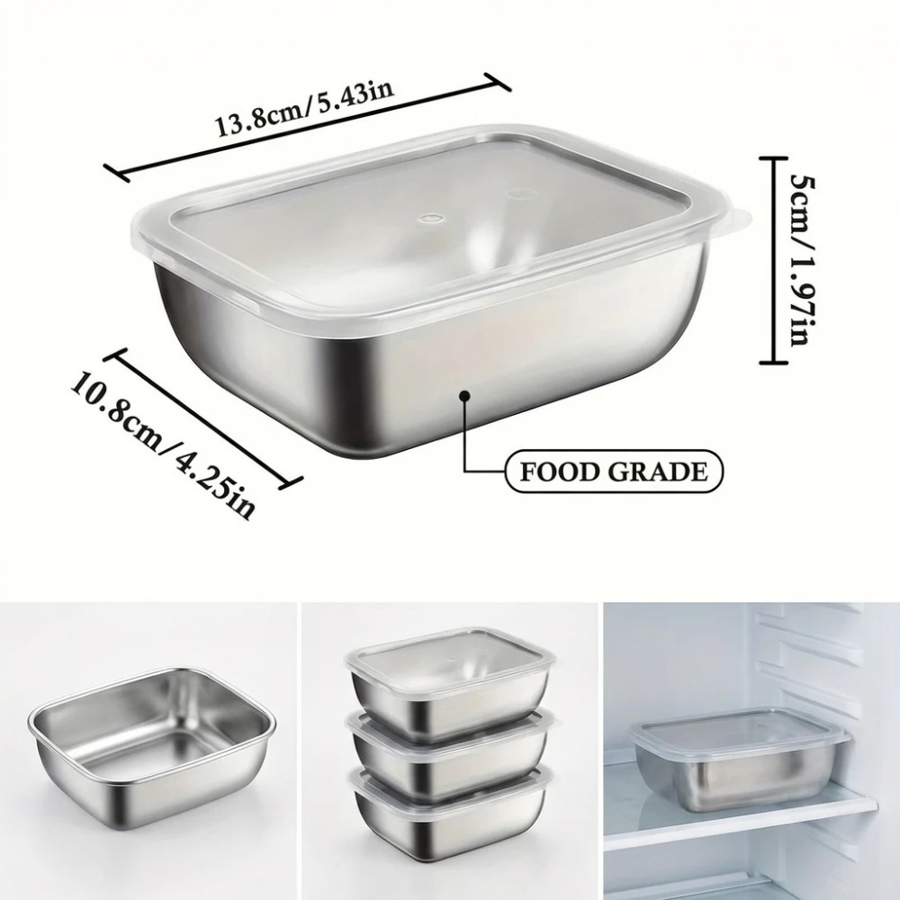 6PCS Stainless Steel Food Stor - Food Storage Metal Box review and price