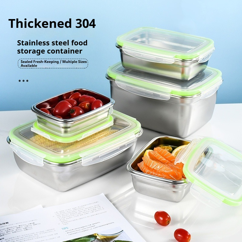 304 Stainless Steel Lunch Box  - Food Storage Metal Box review and price