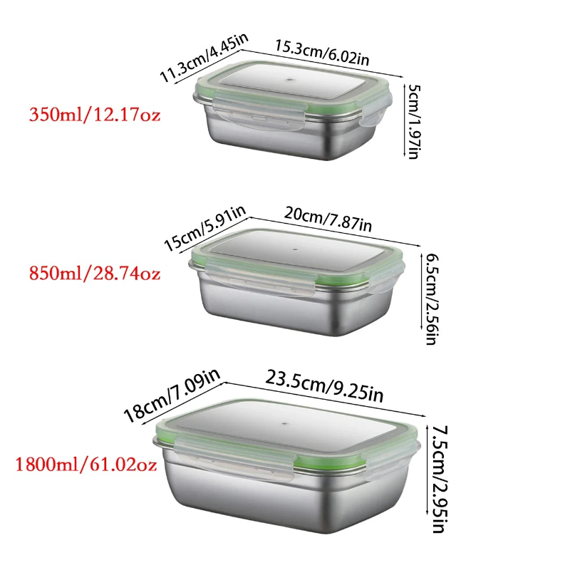 304 Stainless Steel Lunch Box  - Food Storage Metal Box review and price