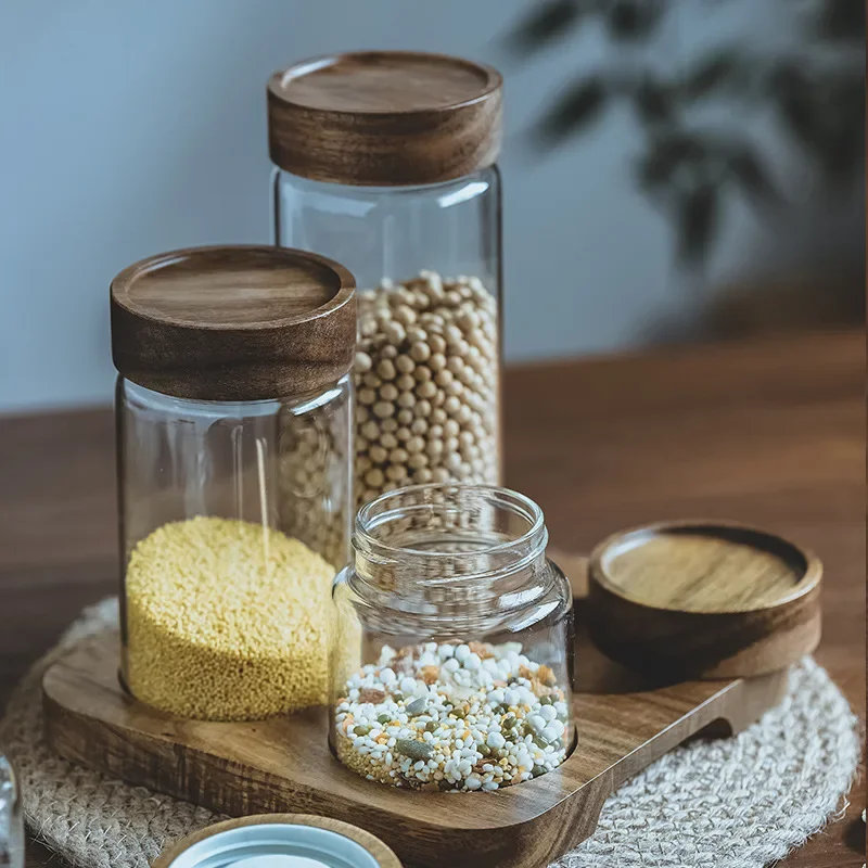Wood Lid Orgnizer Glass Airtig - Food Storage Glass Container Set review and price