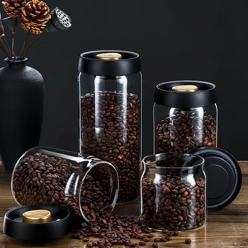 Coffee beans vacuum sealed jar - Food Storage Glass Container Set review and price