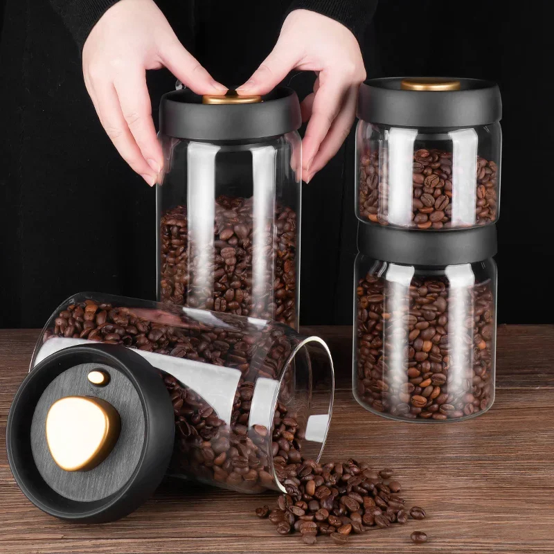 Coffee beans vacuum sealed jar - Food Storage Glass Container Set review and price