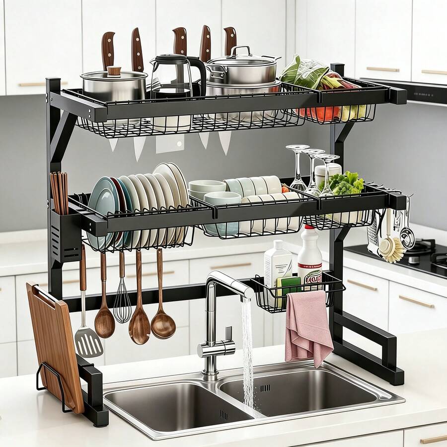 2-Tier Kitchen Over Sink Dish  - Food Storage Kitchen review and price