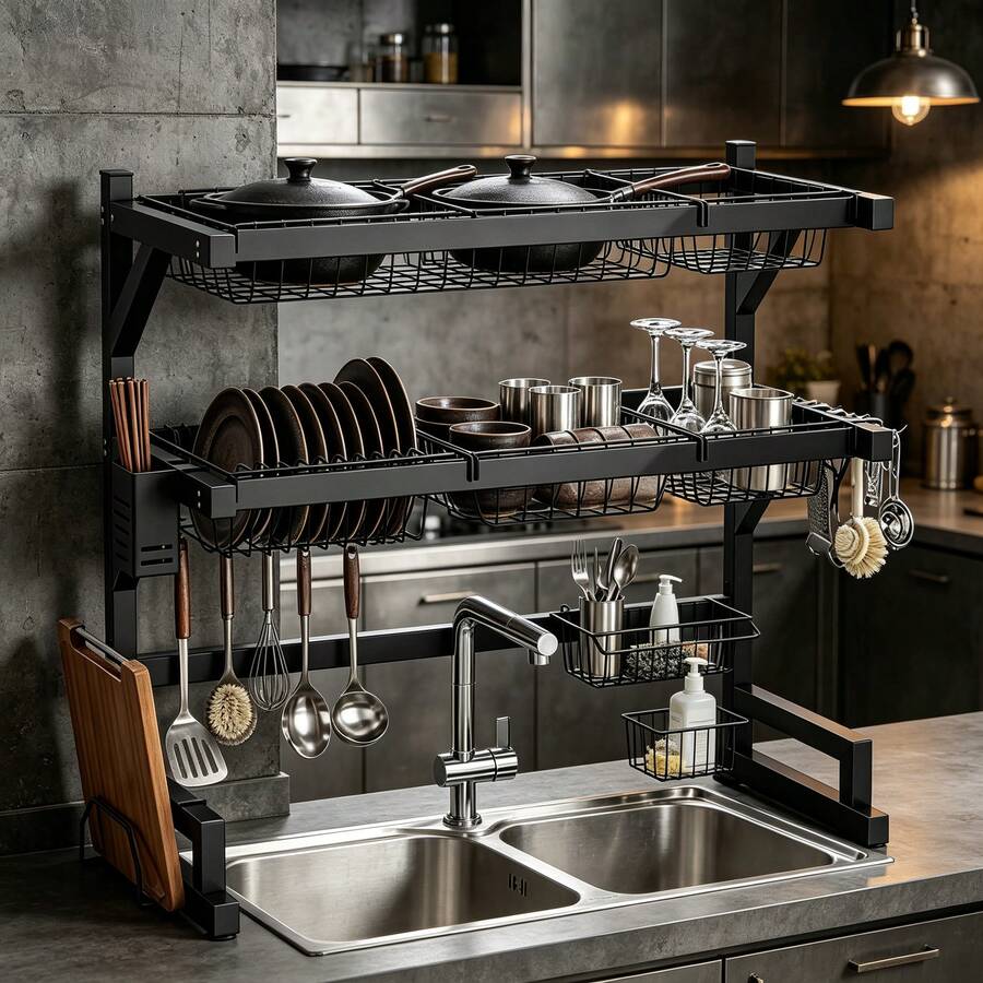 2-Tier Kitchen Over Sink Dish  - Food Storage Kitchen review and price