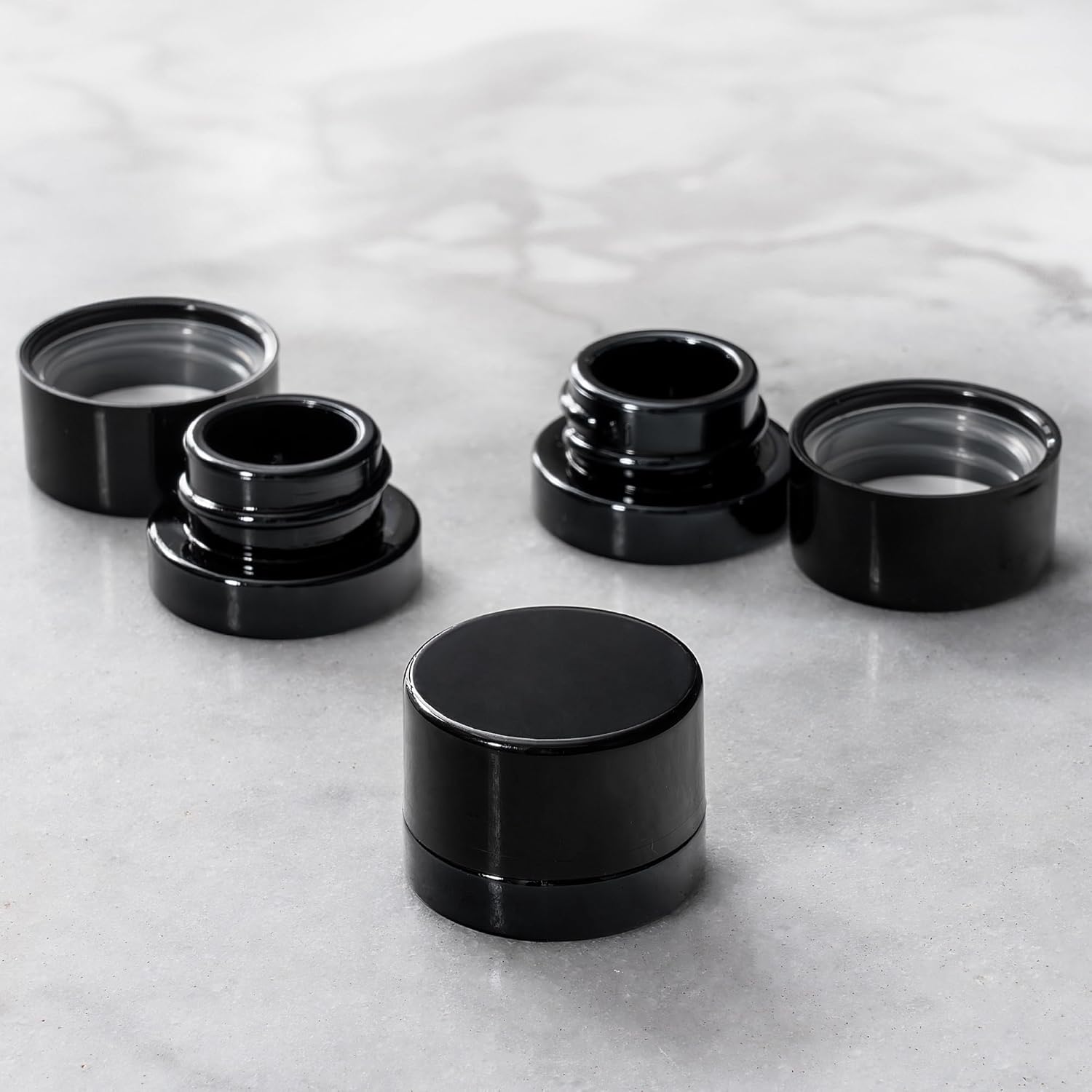 5ml Thick Black Glass Jars wit - Food Storage Glass Container Set review and price