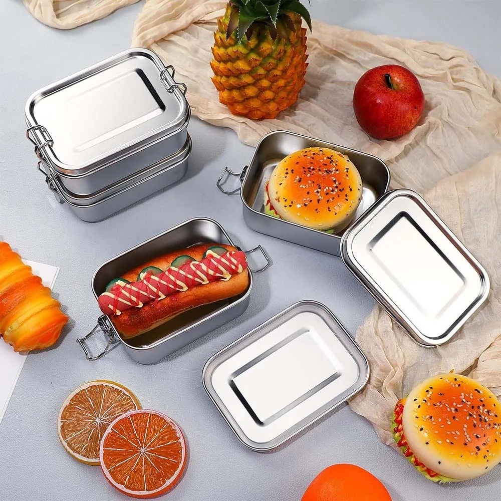 Stainless Steel Bento Box Meta - Food Storage Metal Box review and price